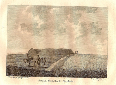 Dorchester Roman Amphitheatre antique print