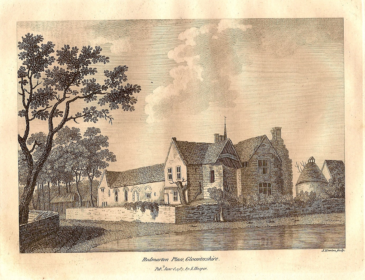 Rodmarton Place Gloucestershire antique print