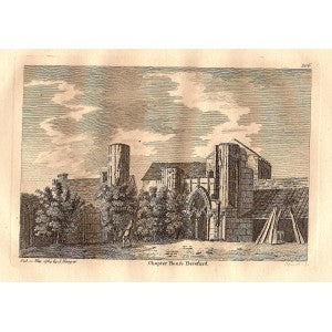 Hereford Castle Chapter House antique print 1784