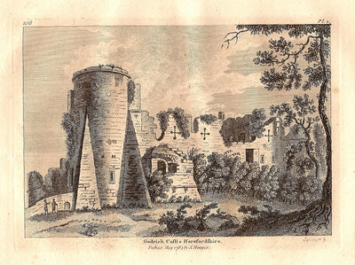 Goodrich Castle Herefordshire antique print