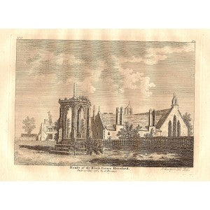 Hereford Blackfriars Dominican Monastery antique print