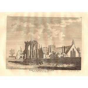 Hereford Blackfriars Dominican Monastery antique print 1784