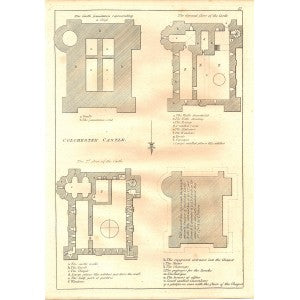 Colchester Castle Essex antique print 1783