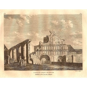 St Botolph's Priory Colchester Essex antique print 1783