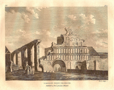 St Botolph's Priory Colchester Essex antique print 1783
