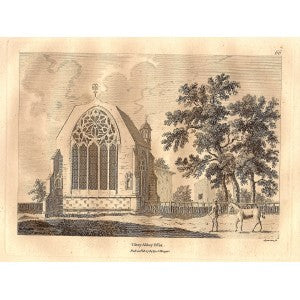 Tilty Abbey or Tiltey Abbey Essex antique print 1784