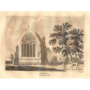 Tilty Abbey or Tiltey Abbey Essex antique print