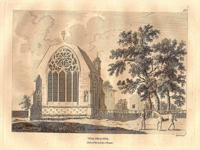 Tilty Abbey or Tiltey Abbey Essex antique print