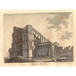 Malmesbury Abbey Wiltshire antique print 1785