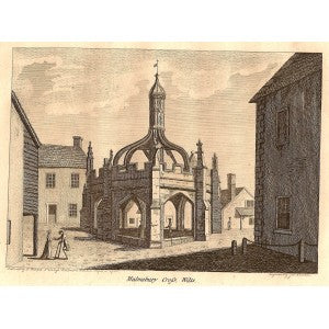 Malmesbury Market Cross Wiltshire antique print 1785