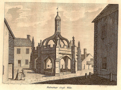 Malmesbury Market Cross Wiltshire antique print 1785