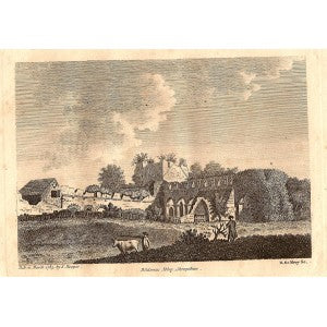 Buildwas Abbey Shropshire antique print