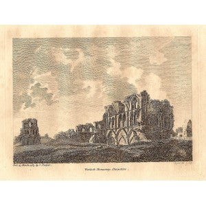 Wenlock Priory Shropshire antique print 1785