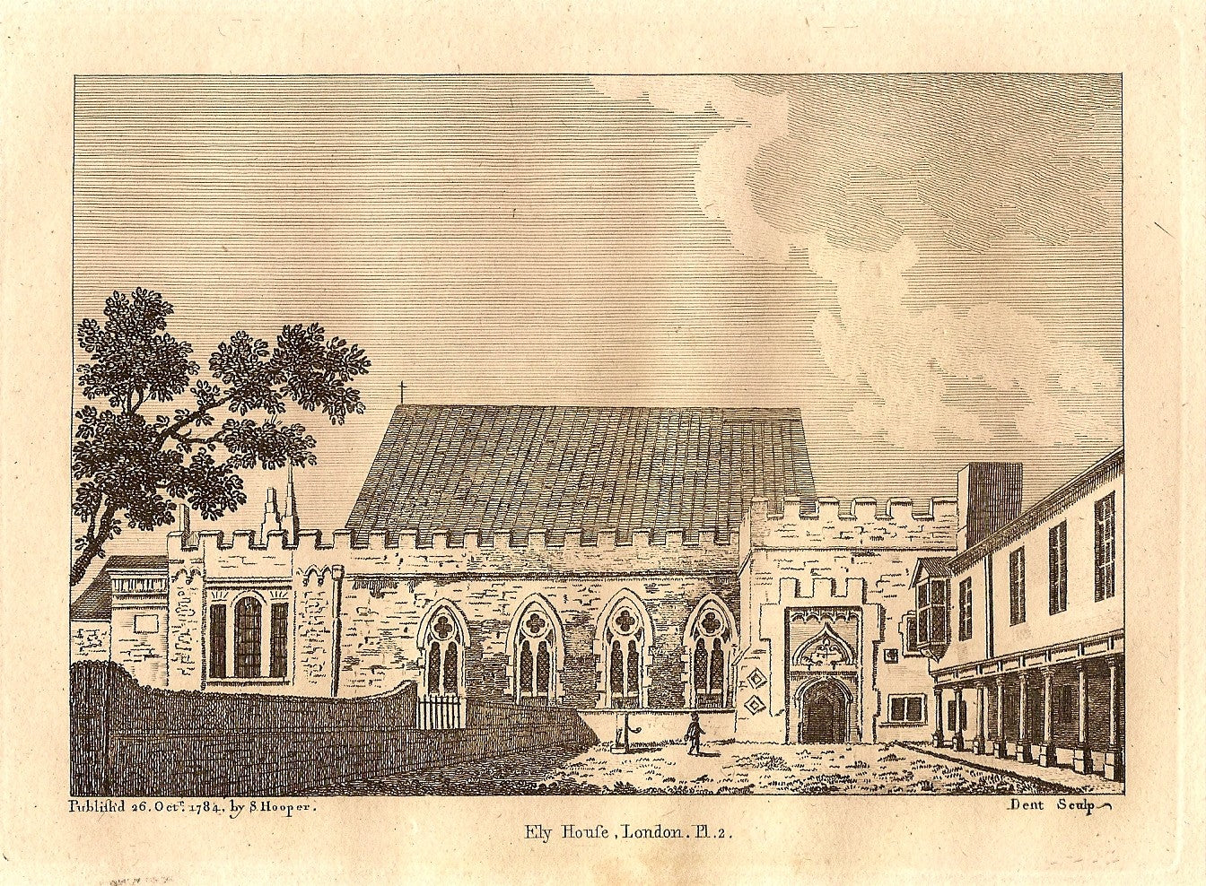 Ely House London antique print