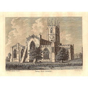 Banbury Church Oxfordshire antique print published 1785