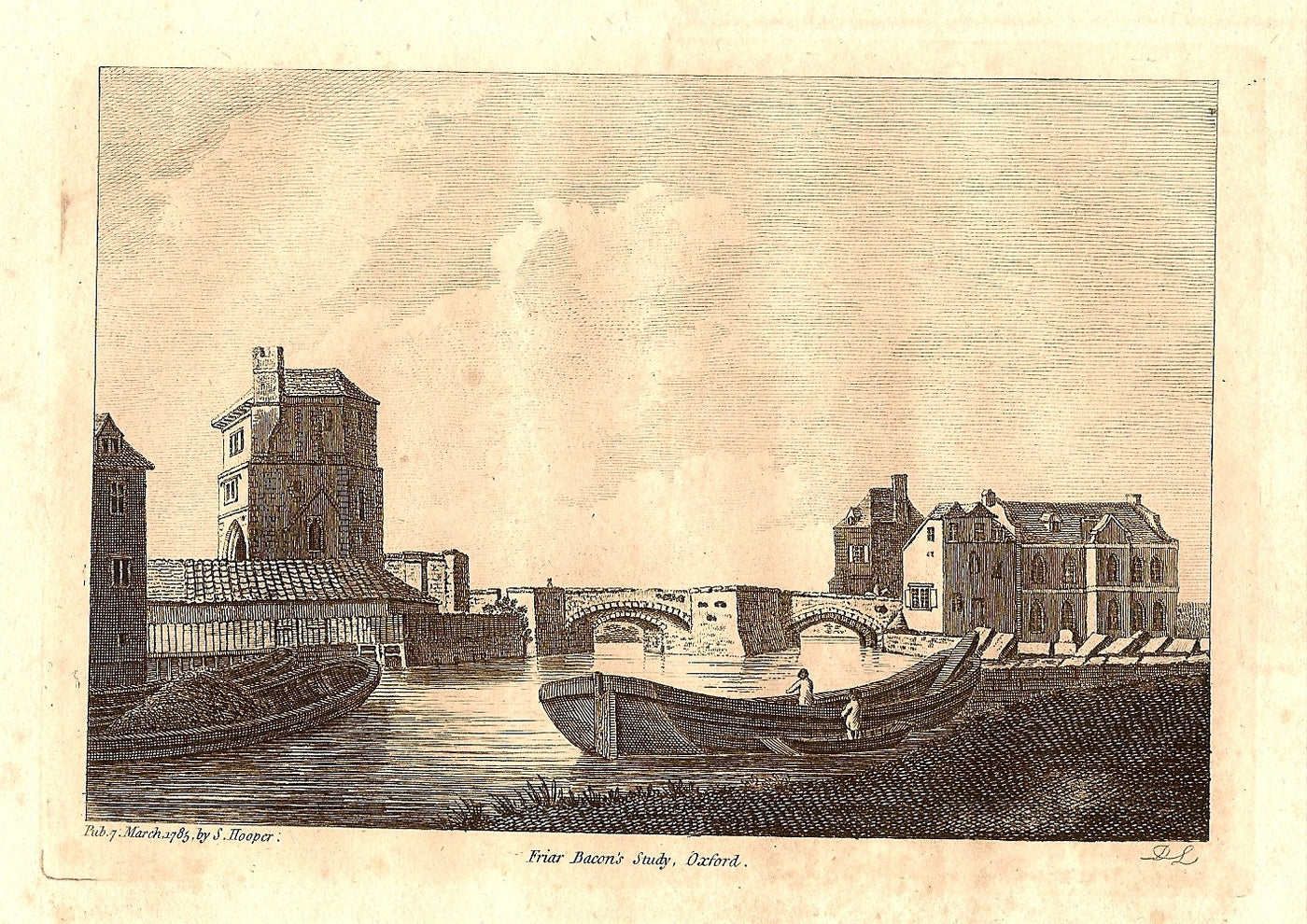 Friar Bacon's Study Oxford antique print 1785
