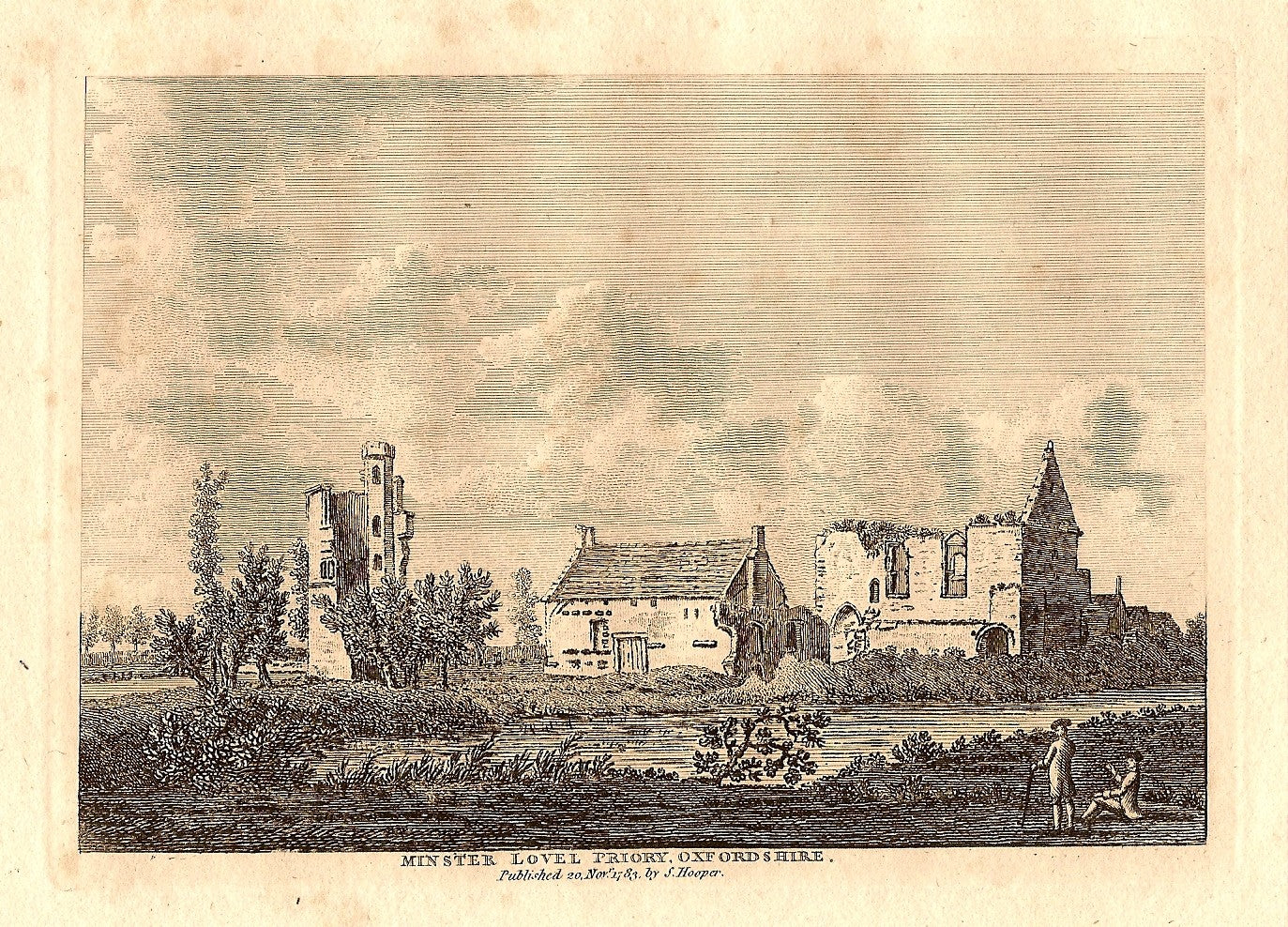 Minster Lovell Priory Oxfordshire antique print 1783