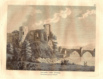 Barnard Castle Durham antique print dated in plate 1784