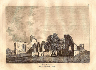 Finchale Priory Durham antique print 1783