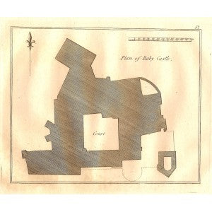 Raby Castle Durham antique plan