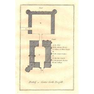 Caister Castle Norfolk antique plan