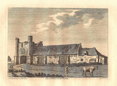 Thetford Priory Norfolk antique print