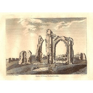 Thetford Priory Norfolk antique print 1784
