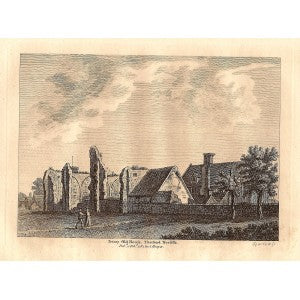 Thetford Priory Norfolk antique print 1784