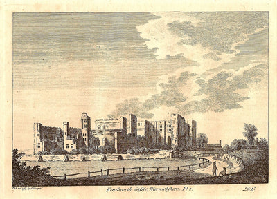 Kenilworth Castle Warwickshire antique print 1785
