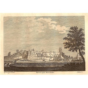 Warwick Castle Warwickshire antique print c.1785
