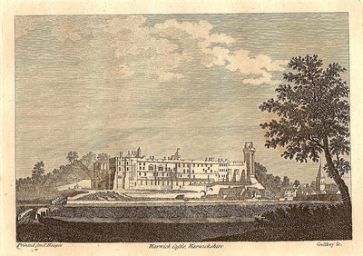 Warwick Castle Warwickshire antique print c.1785