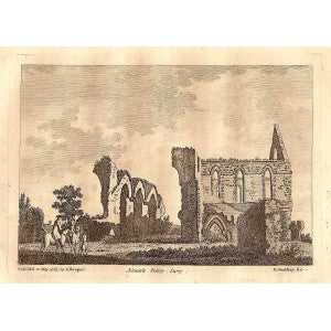 Newark Priory Surrey antique print 1785