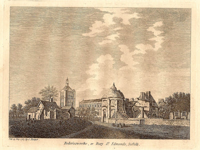 Bury St Edmunds Suffolk antique print