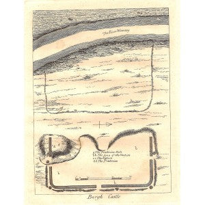 Burgh Castle Plan Norfolk (Suffolk) antique print 1785