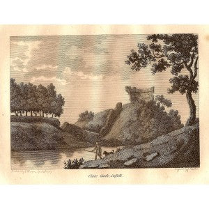 Clare Castle Suffolk antique print