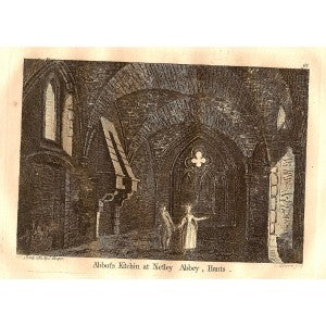 Netley Abbey Hampshire antique print
