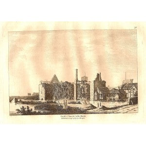 Christchurch Castle Hampshire Dorset antique print