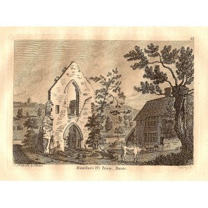 St Dionisius Priory Hampshire antique print