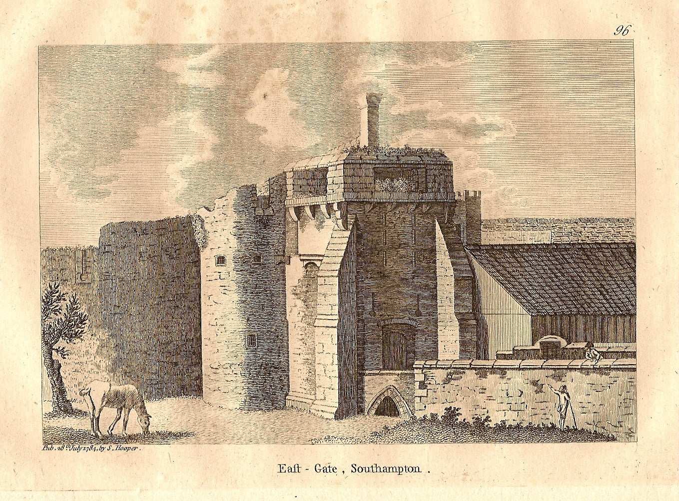 Southampton East Gate antique print