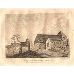 Hyde Abbey Winchester Hampshire antique print 1784