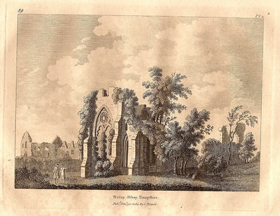 Netley Abbey Hampshire antique print