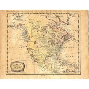 America (North) antique map