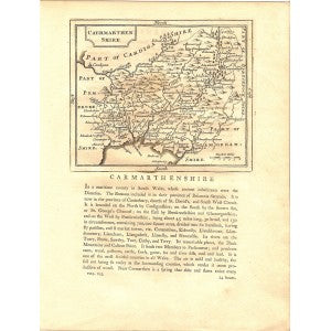 Carmarthenshire antique map published 1783