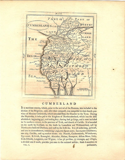 Cumberland antique map dated 1783 5
