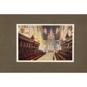 St Paul's Cathedral London antique print 1914