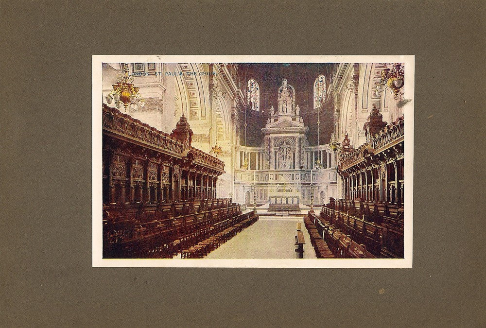 St Paul's Cathedral London antique print 1914