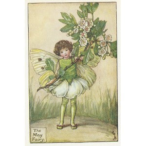May Spring Flower Fairy guaranteed vintage print