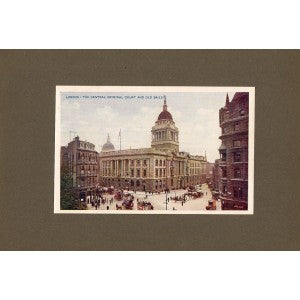 Old Bailey and the Central Criminal Court antique print 1914