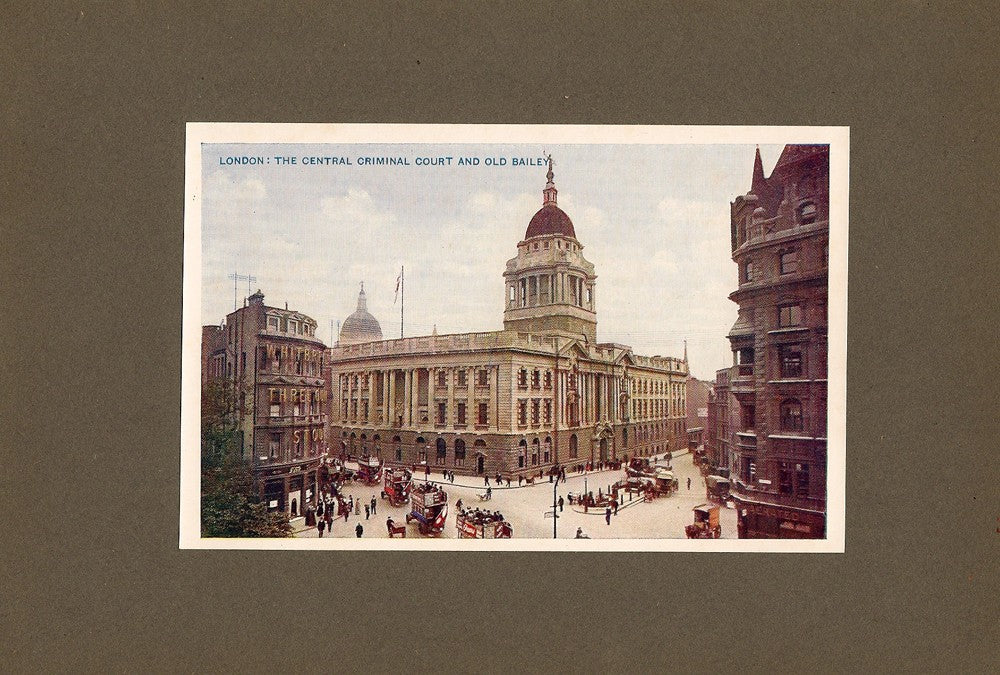 Old Bailey and the Central Criminal Court antique print 1914