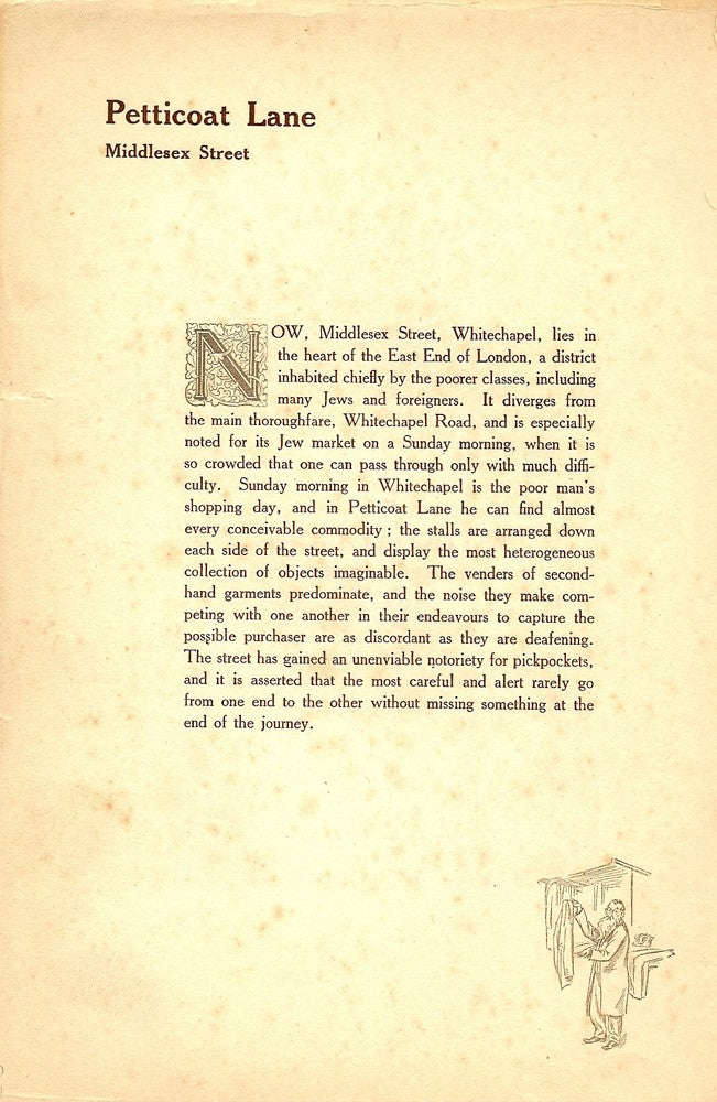 Petticoat Lane antique print 1914